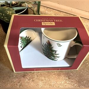 Spode Christmas Tree Mug/Coaster Set